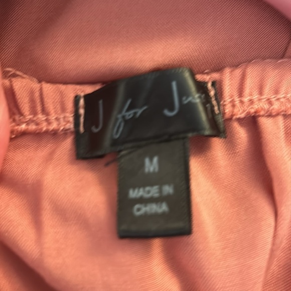 J for Justify Boho  Mauve Ruffle Peasant Top Size Medium - Picture 4 of 5